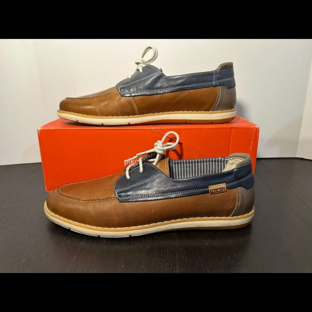 Pikolinos Jucar M4E-1035BFC1 Boat Shoes Brandy Leather Mens EU 43/US 9-9.5